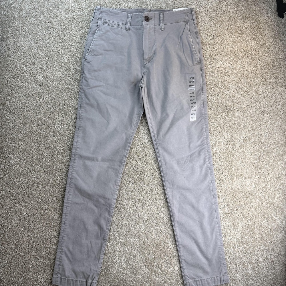 American Eagle Outfitters Flex Pants Mens 28x32 Gray Slim Khakis Tapered Casual